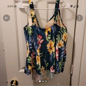 Avenue Floral Layered Blouse - Navy and Yellow